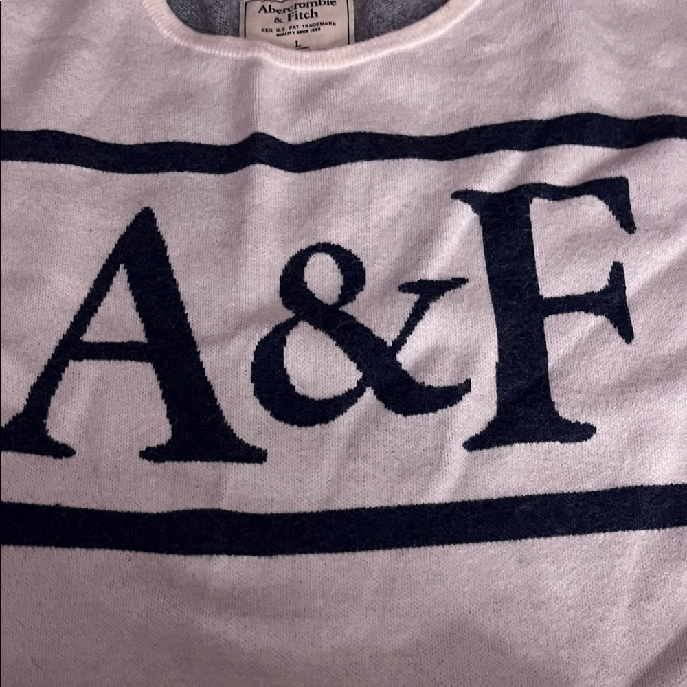 Abercrombie & Fitch Kids Gray and Navy Long Sleeve Tee - Picture 3 of 5